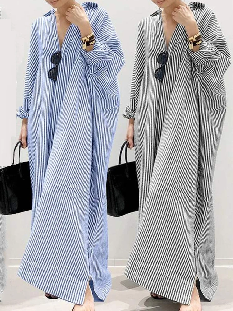 Casual Loose Linen Shirt Dress - Abito Estivo in Cotone e Lino