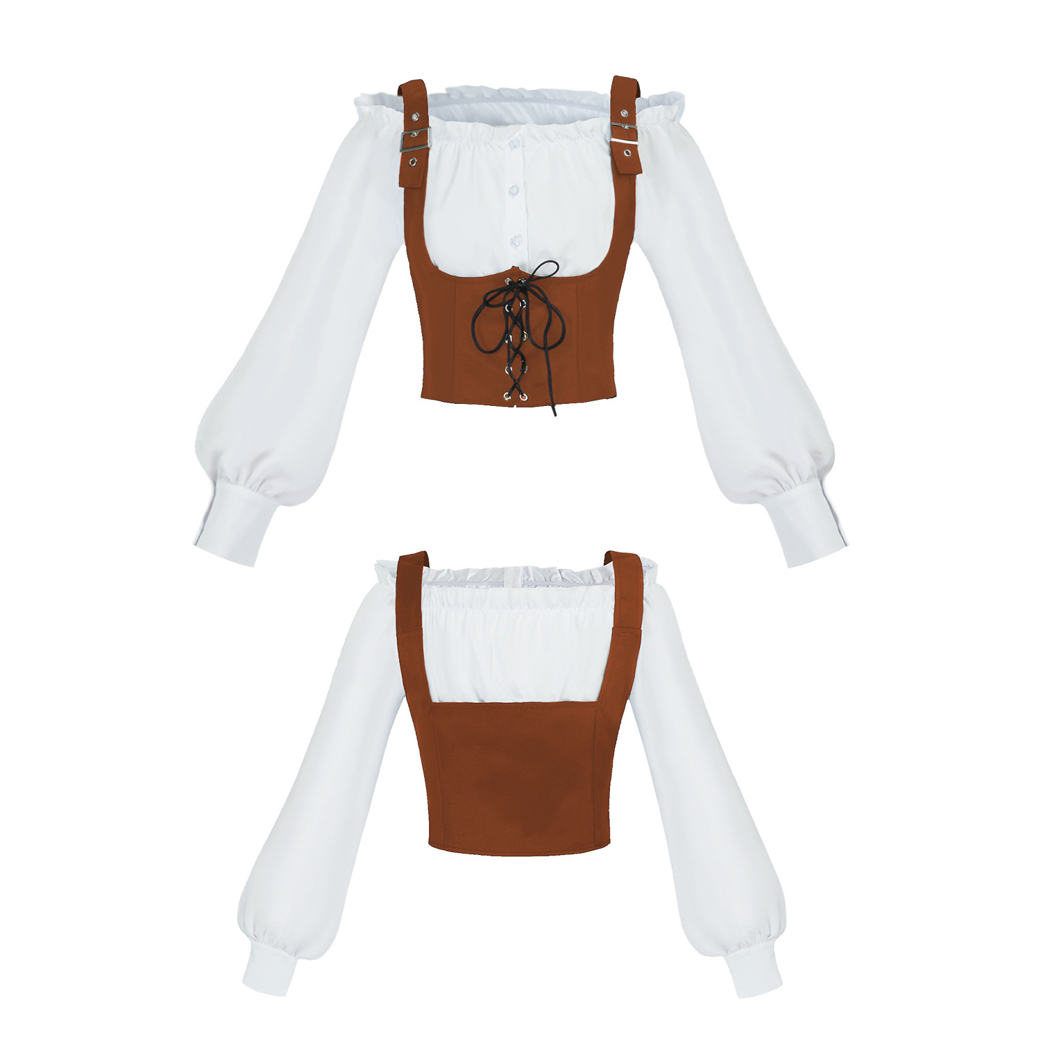 Blouses - Set Costume Rinascimentale 2 Pezzi, Blusa
