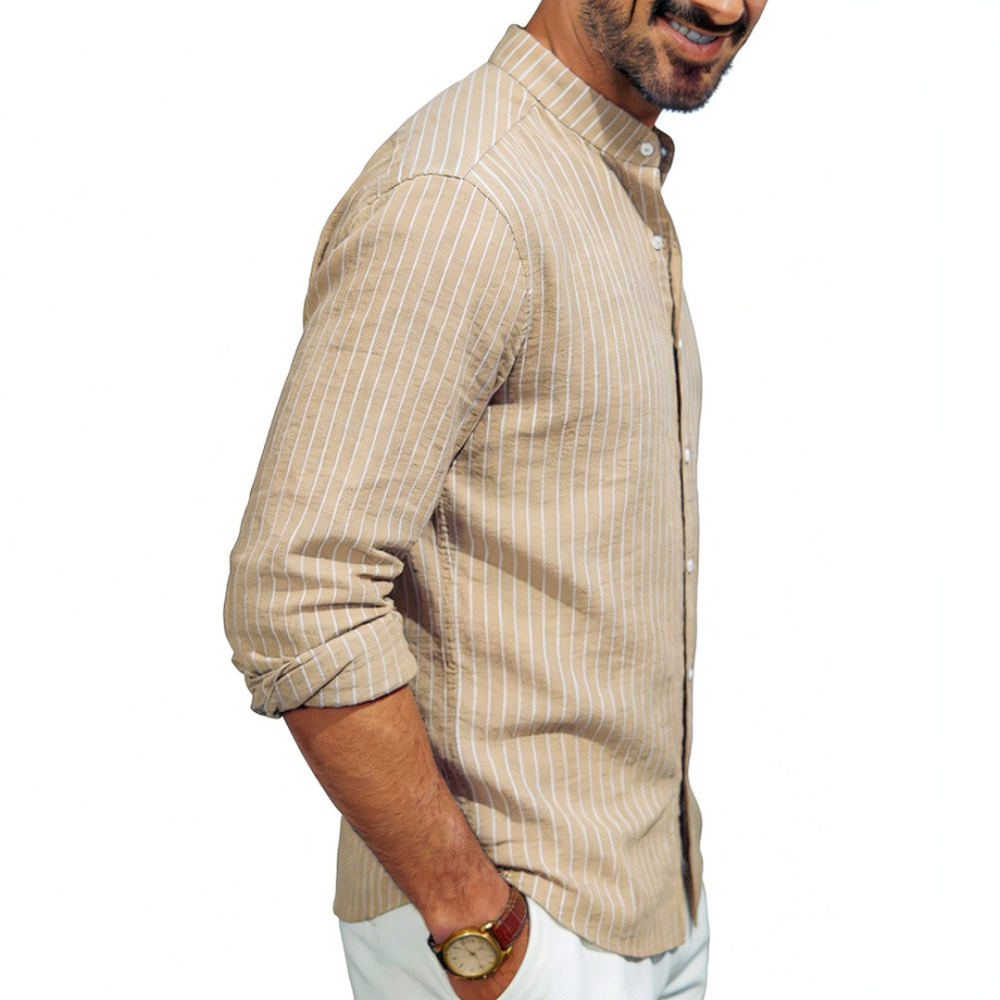 Casual Loose Linen Shirt Dress - Camicia da uomo in lino con