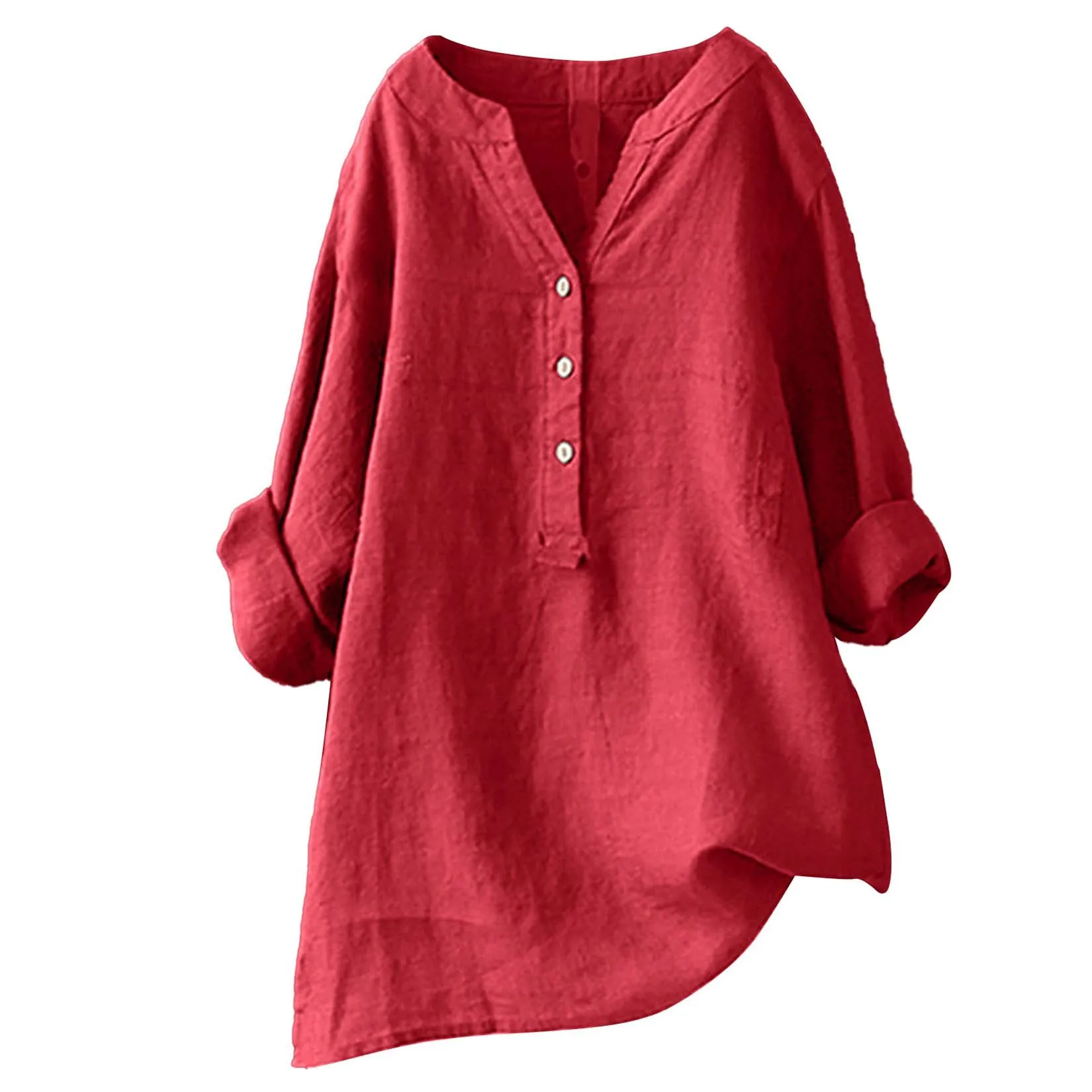Camicie e bluse unisex in coto - Casual Loose Linen Shirt Dress recensione e prezzo