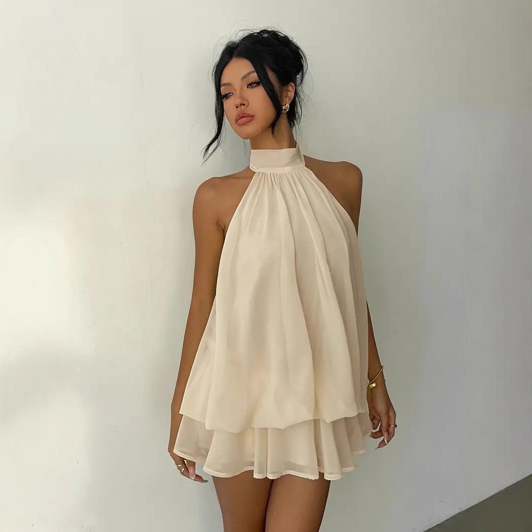 Abito da donna con scollo all' - Y2K Backless Halter Mini Dress recensione e prezzo